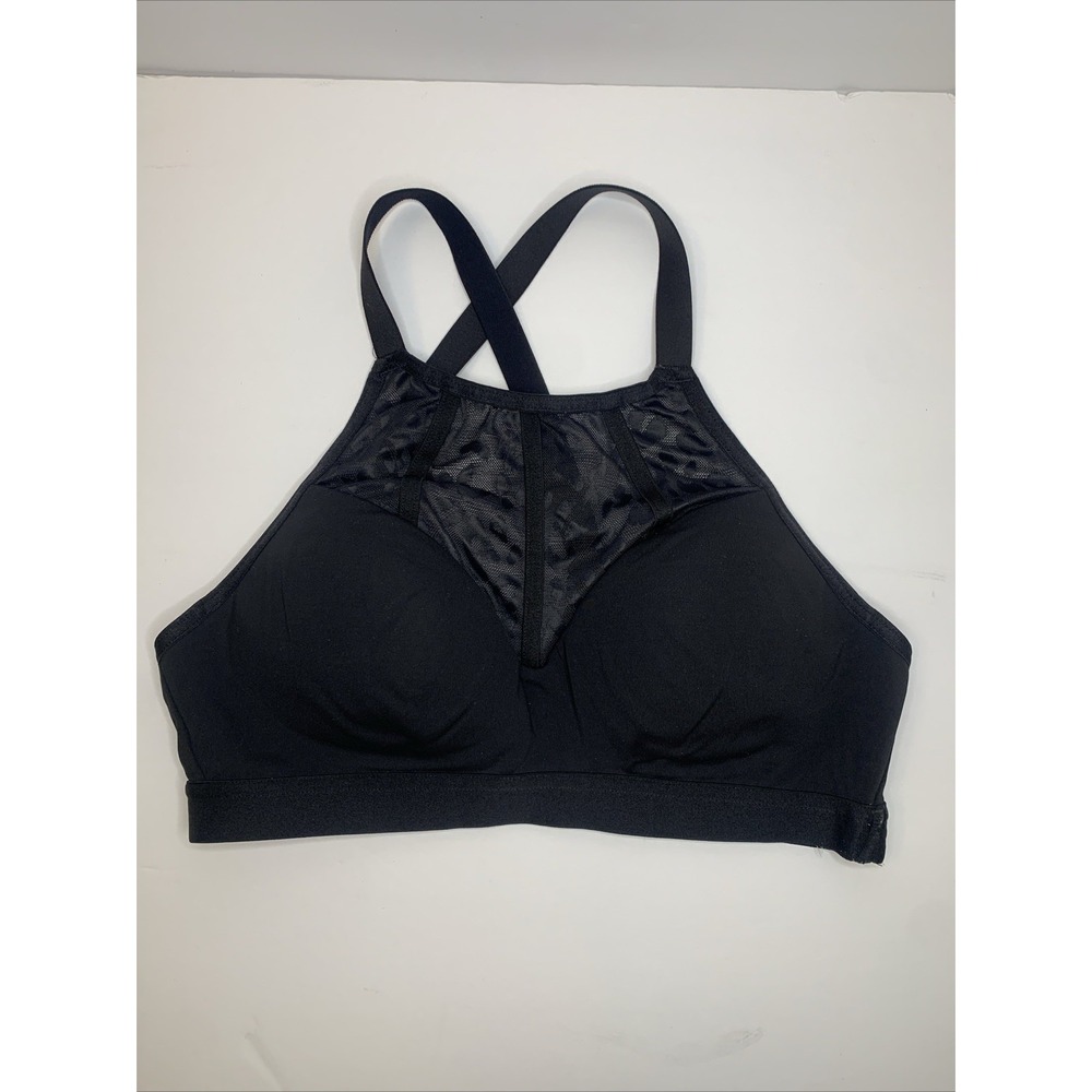 Victoria's Secret black lace wireless racerback sport bra Size 34A